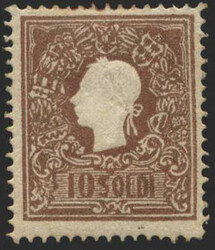Lombardei & Venetien, 1858, 10 IIa, 10 soldi, lilabraun, Kaiser Franz ...