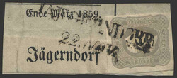 Österreich, 1861, Schlesien, JÄGERNDORF, kompl. Zweizeiler auf ...