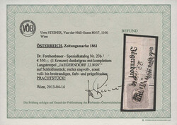 Österreich, 1861, Schlesien, JÄGERNDORF, kompl. Zweizeiler auf ...