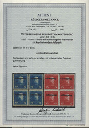 Österr. Feldpost Montenegro, 1917, X, 25 Heller, nicht verausgabte ...
