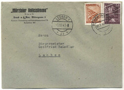 Österreich, 1946, 739 + 743, BRUCK / MUR - LEOBEN, portogrechter ...