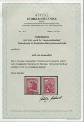 Österreich, 1945/47, 740 P + 741 P, 5 und 6 Gr. Bunte Landschaft, ...