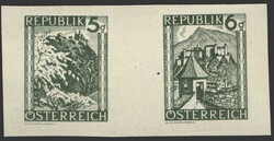 Österreich, 1945/47, 740 P + 741 P, 5 und 6 Gr. Bunte Landschaft, ...