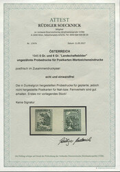 Österreich, 1945/47, 740 P + 741 P, 5 und 6 Gr. Bunte Landschaft, ...