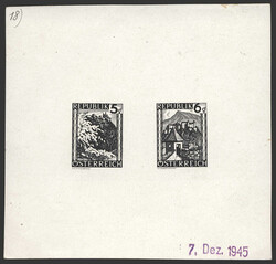 Österreich, 1945/47, 740 P + 741 P, 5 und 6 Gr. Bunte Landschaft, ...