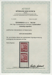 Österreich, 1945/47, 740 Udr, senkrechtes Paar, die untere Marke ...