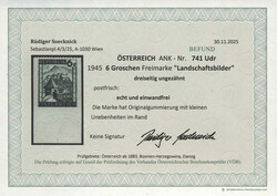 Österreich, 1945/47, 741 Udr, postfrisches DREISEITIG UNGEZÄHNTES ...