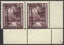 Österreich, 1945/47, 743, waagrechtes Paar aus der linken unteren ...