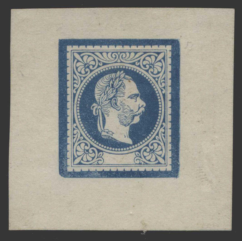 Österreich, 1867, Einzelprobe vom Urstöckel, blau, ohne ...