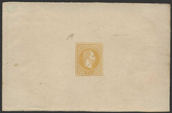 Österreich, 1867, 35 PU, 2 kr, gelb, ungezähnte Einzelprobe im ...