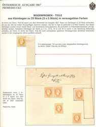 Österreich, 1867, 35 PU, 2 Kreuzer, gelblichorange, Bogenprobe vom ...