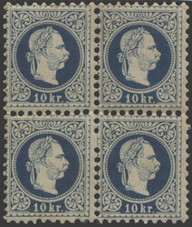 Österreich, 1867, 38 IIA, 10 kr, blau, Feiner Druck, postfrisch ** / ...