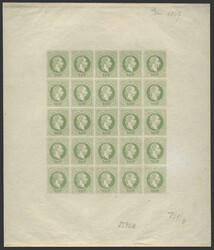 Österreich, 1867, 36 PU, 3 Kreuzer, grün, Bogenprobe in ...