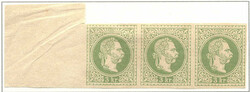 Österreich, 1867, 36 PU, 3 Kreuzer, (gelb)grün, linker Rand-3er ...