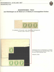 Österreich, 1867, 36 PU, 3 Kreuzer, (gelb)grün, linker Rand-3er ...