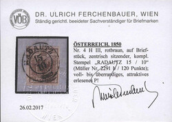 Österreich, 1850, Bukowina, RADAUTZ, 120 p, perfekter ...