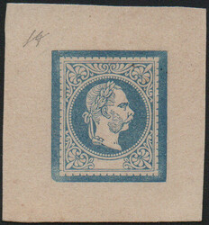 Österreich, 1867, Einzelprobe vom Urstöckel, blau, ohne ...