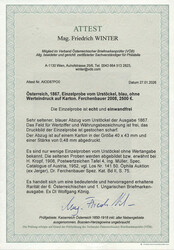 Österreich, 1867, Einzelprobe vom Urstöckel, blau, ohne ...