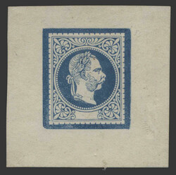 Österreich, 1867, Einzelprobe vom Urstöckel, blau, ohne ...