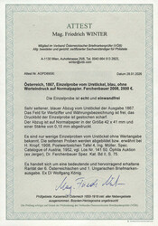 Österreich, 1867, Einzelprobe vom Urstöckel, blau, ohne ...