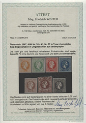Österreich, 1867, 35 – 41, Nr. 37 in Type I, kompletter Satz ...