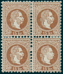Österreich, 1867, 39 I a, 15 Kreuzer, (gelb)braun, Grober Druck, ...