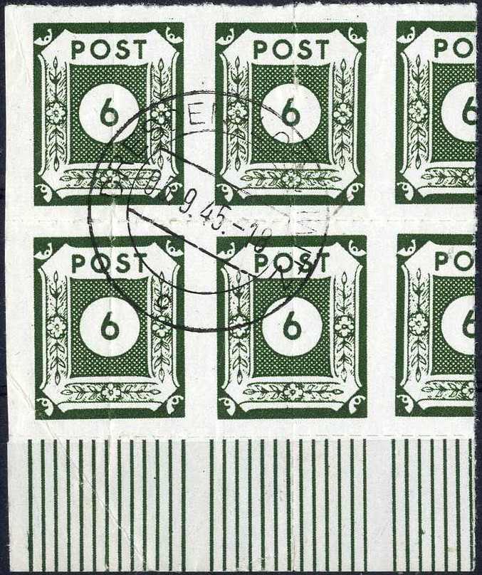 total verzähnter 4er-Block vom UR, dadurch zusätzlich rechts zwei ...