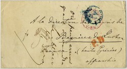 "DÜSSELDORF F": roter Franko-K1 auf Brief nach Frankreich, 1868 ...