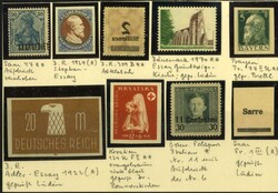 Spezialitäten-Lot, 9 Werte: Bayern, Deutsches Reich, Saargebiet, ...
