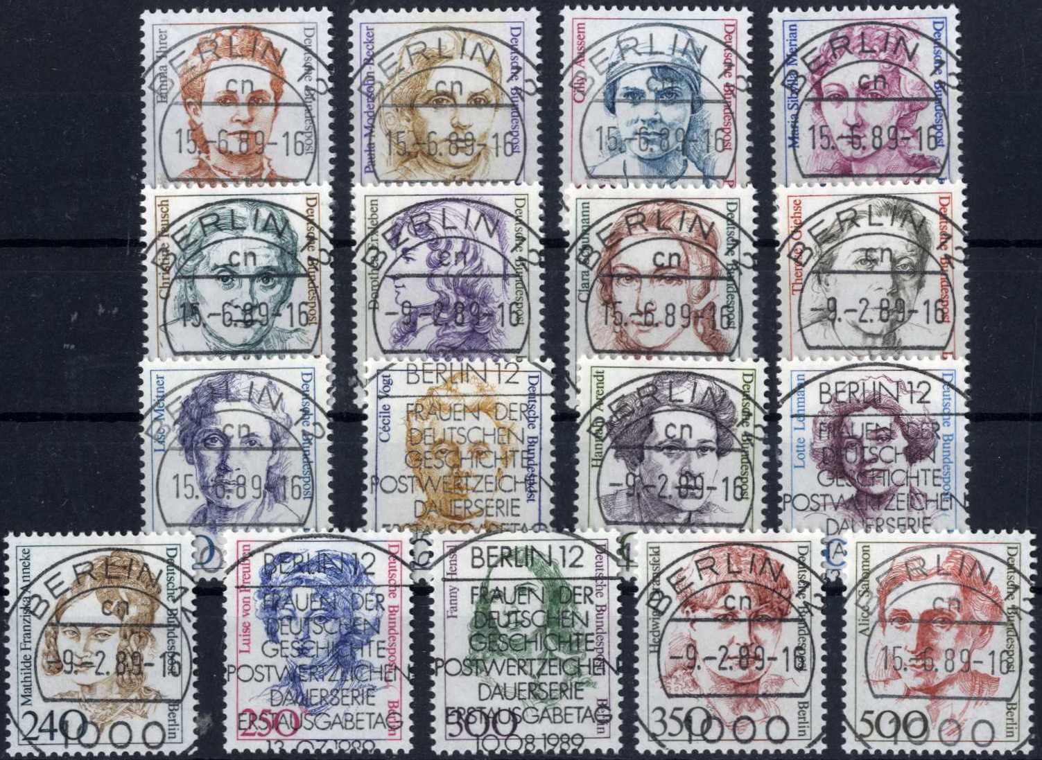 Prachtsatz "Frauen" mit zentr. VS-Stpl. bzw. ESST, Michelwert 220.- ...