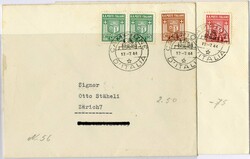 vier Werte auf zwei Briefen in die Schweiz (1048)Automatically ...