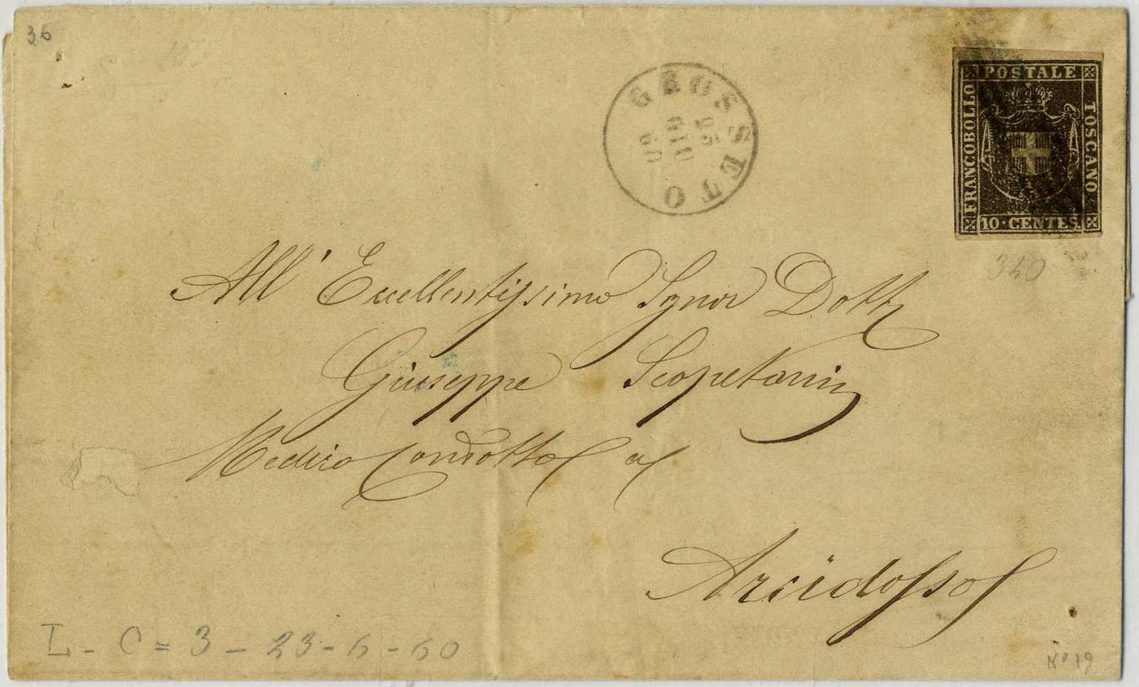 EF auf Bedarfsbrief, 1860 (1096)Automatically generated translation ...