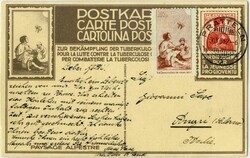 Pro-Juventute-Vorläufer neben der Frankatur, aber ohne Stempel auf ...