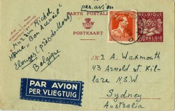 bedarfsgebrauchte GA-Karte mit ZuF per Luftpost ab "DOUR" nach ...