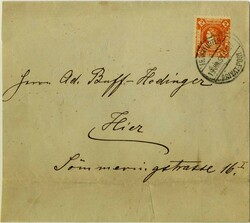 Frankfurt (A): EF auf Ortsbrief, Umschlag links beschnitten und ...