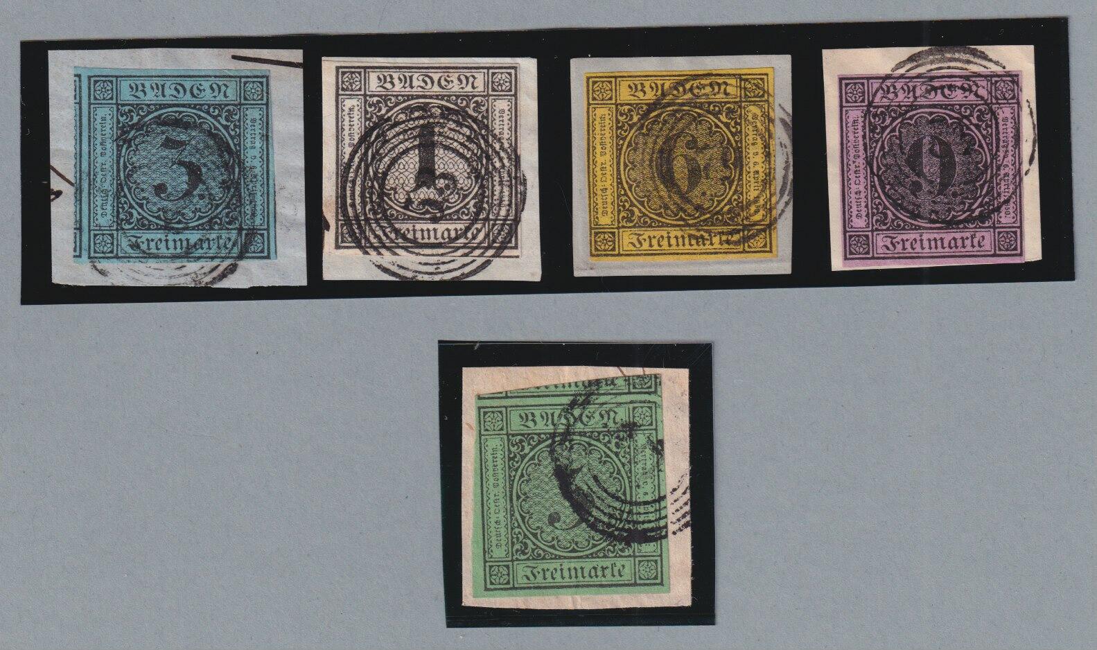 9 Kr. a. lilarosa, 1 Kr. schwarz bis 3 Kr. a. blau, voll- bis ...