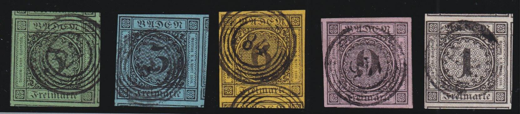 9 Kr. a. lilarosa bis 3 Kr. a. blau, besonders breitrandige ...