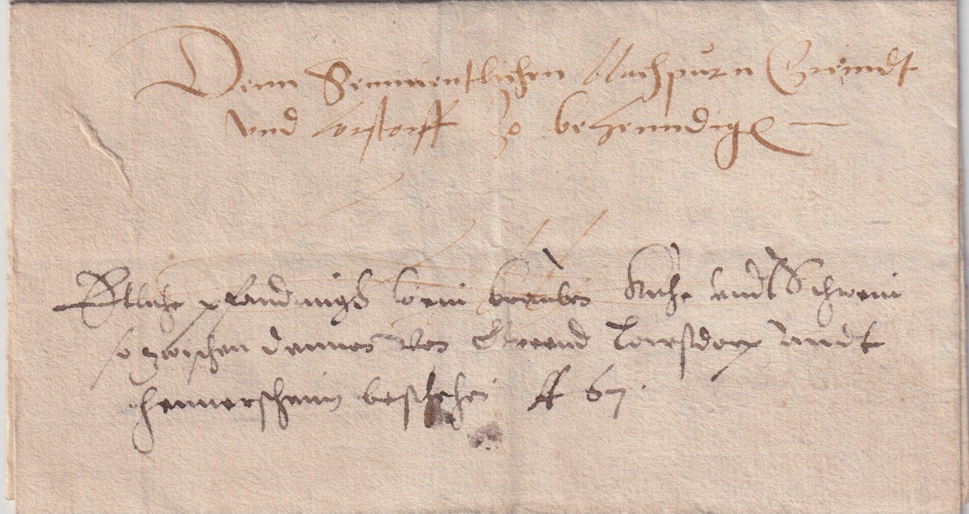 1569, Germersheim, dek. Schnörkelbrief dorthin  Automatically ...