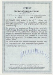 3 Pfg. rosa, voll- bis breitrandiger waagr. Kabinett-Dreierstreifen ...