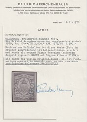 1/3 Gr. moosgrün, breitrandiges ungebr. Kabinettstück mit schönem ...