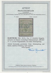 1/3 Gr. blaugrün, breitrandiges Luxusstück mit sehr schönem R2 ...