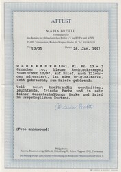 2 Gr. rot, voll- bis breitrandig mit R2 OVELGÖNNE auf Kabinettbrief ...