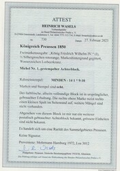 1/2 Sgr. rotorange, voll- bis breitrandiger waagr. Pracht-Achterblock ...