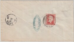 1/2 Sgr. rotorange (defekt), rs. als Bestellgeld auf Couvert 1 Sgr. ...