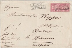 2 Gr. ultramarin (durchstochen und gezähnt) sowie Paar 1 Gr. karmin ...