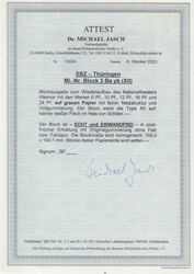 Thüringen: Weimar, seltener postfrischer Prachtblock auf grauem ...