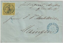 Heilbronn, blauer Distributionsstempel D.1 nebst K2 HEILBRONN 22.OCT ...