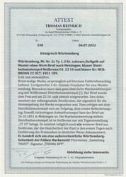 Heilbronn, blauer Distributionsstempel D.1 nebst K2 HEILBRONN 22.OCT ...