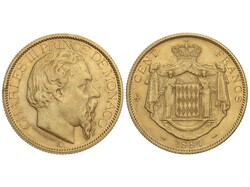 100 Francs (Cent). 1884-A. CHARLES III. PARIS. 32,23 grs. AU (900). ...