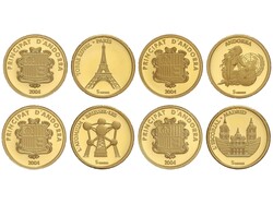 Lote 4 monedas 5 Diners. 2004. Peso total de 4,94 grs. AU (999). ...